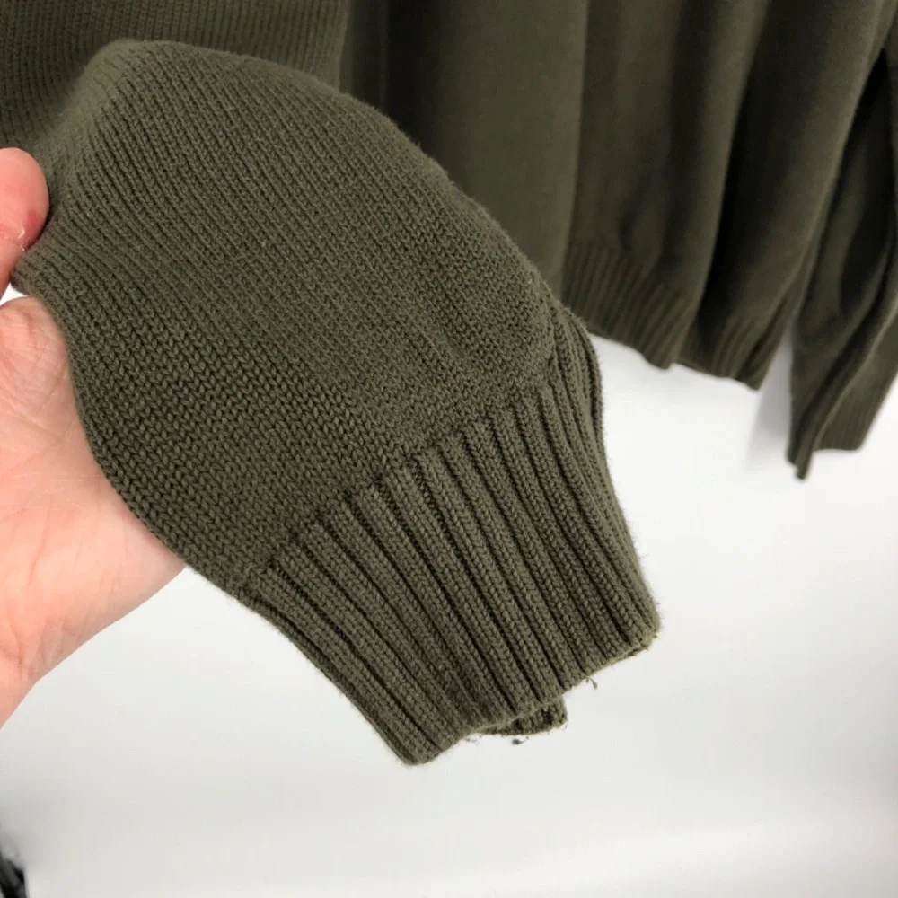Nautica Mens Sweater Size XXL Green Olive Nordic Fair Isle‎ Cotton Wool Pullover